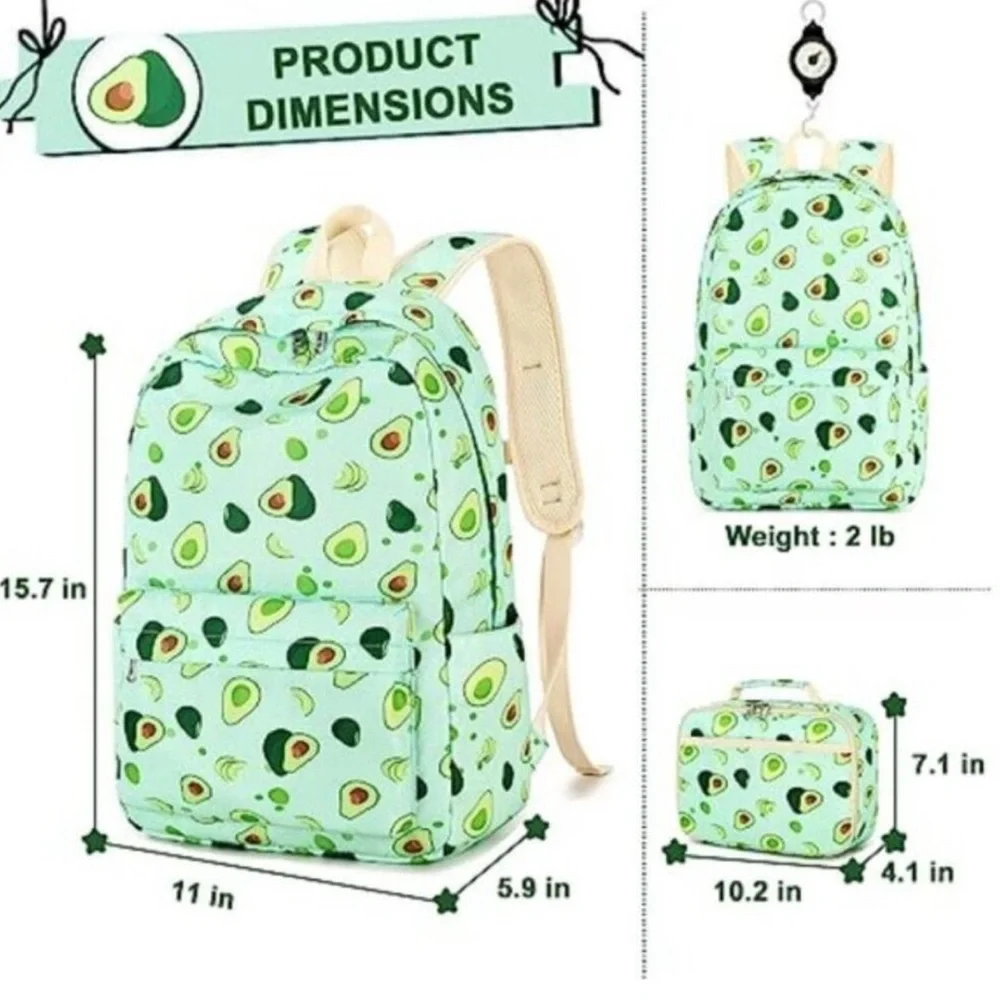 Avocado Backpack And Lunch Box Set